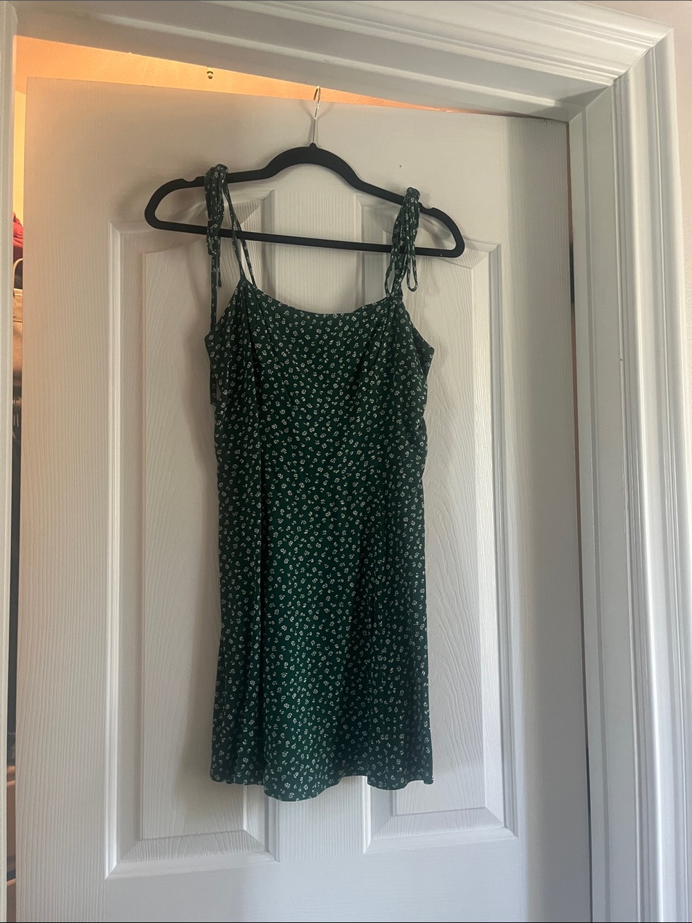 Reformation Emerald Green Mini Dress with White Floral Print